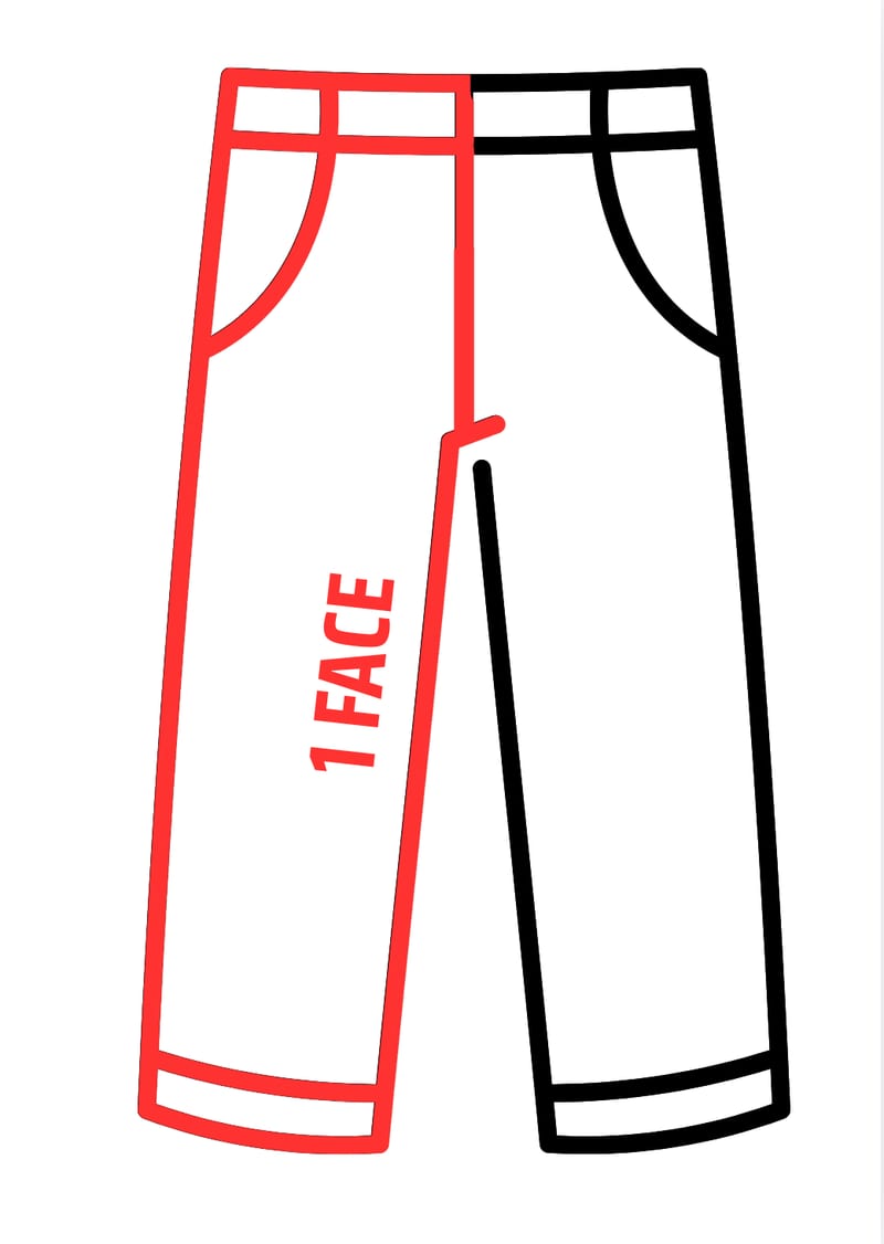 Croquis des faces d’un pantalon